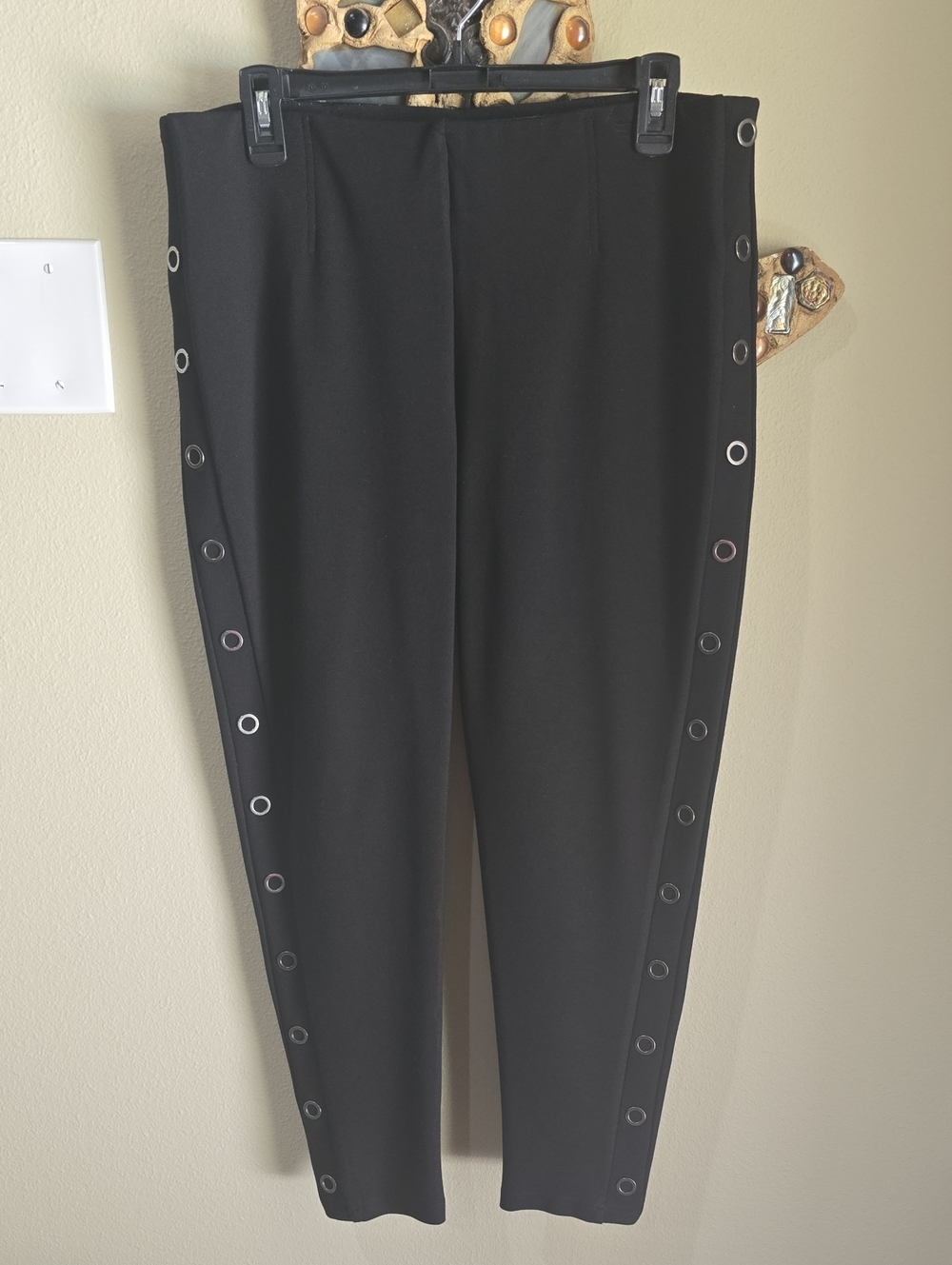 Nygard Black Eyelet-Trim Pull-On Pants